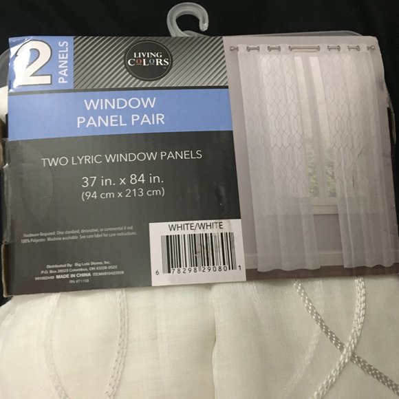 🎯 White sheer window panel pair w/ eyelets white embroidered pattern - NWT - Picture 2 of 5